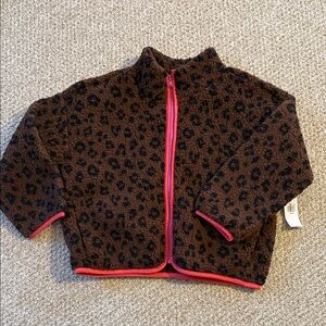 Old Navy Girls Cheetah Zip Up Fleece